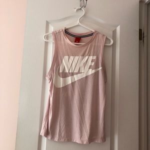 Nike blush pink muscle workout top